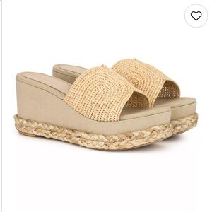 Torgeis Ariadne Platform Espadrille Sandals Rattan Woven Tropical Luxe Size 11